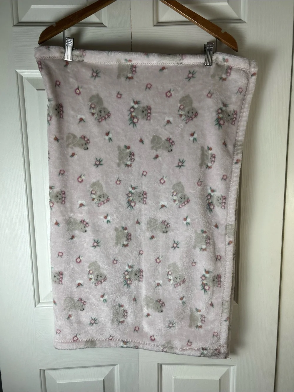 Adirondack Baby Flower Crown Teddy Bear Blanket Pink White Green Tan Floral